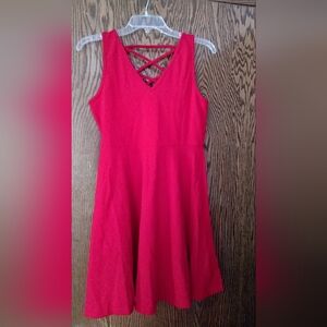 Red Strappy Back Dress, Size M